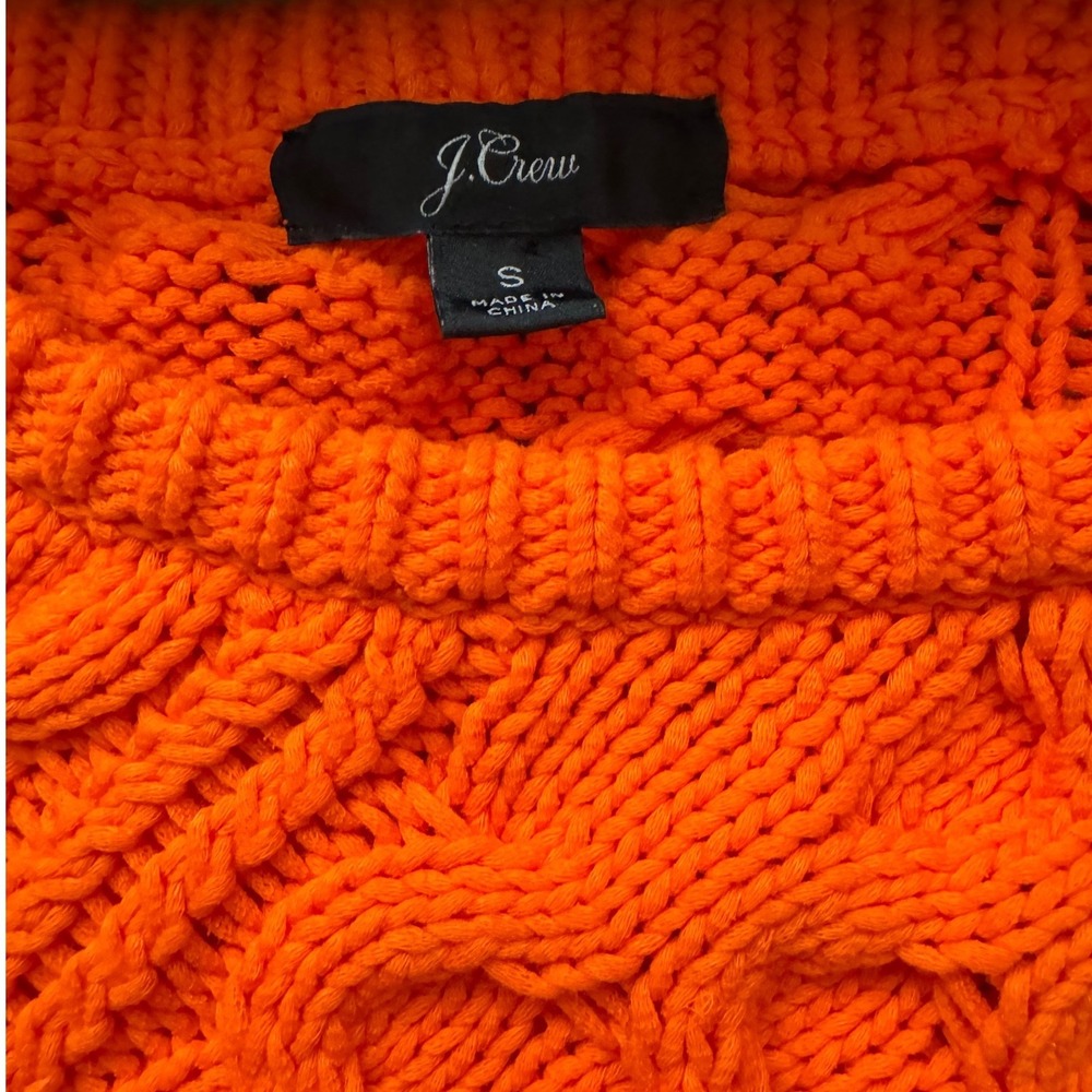 J.Crew Diagonal cable-knit crewneck Womens's Size S Sweater Cottage-core - Picture 4 of 7